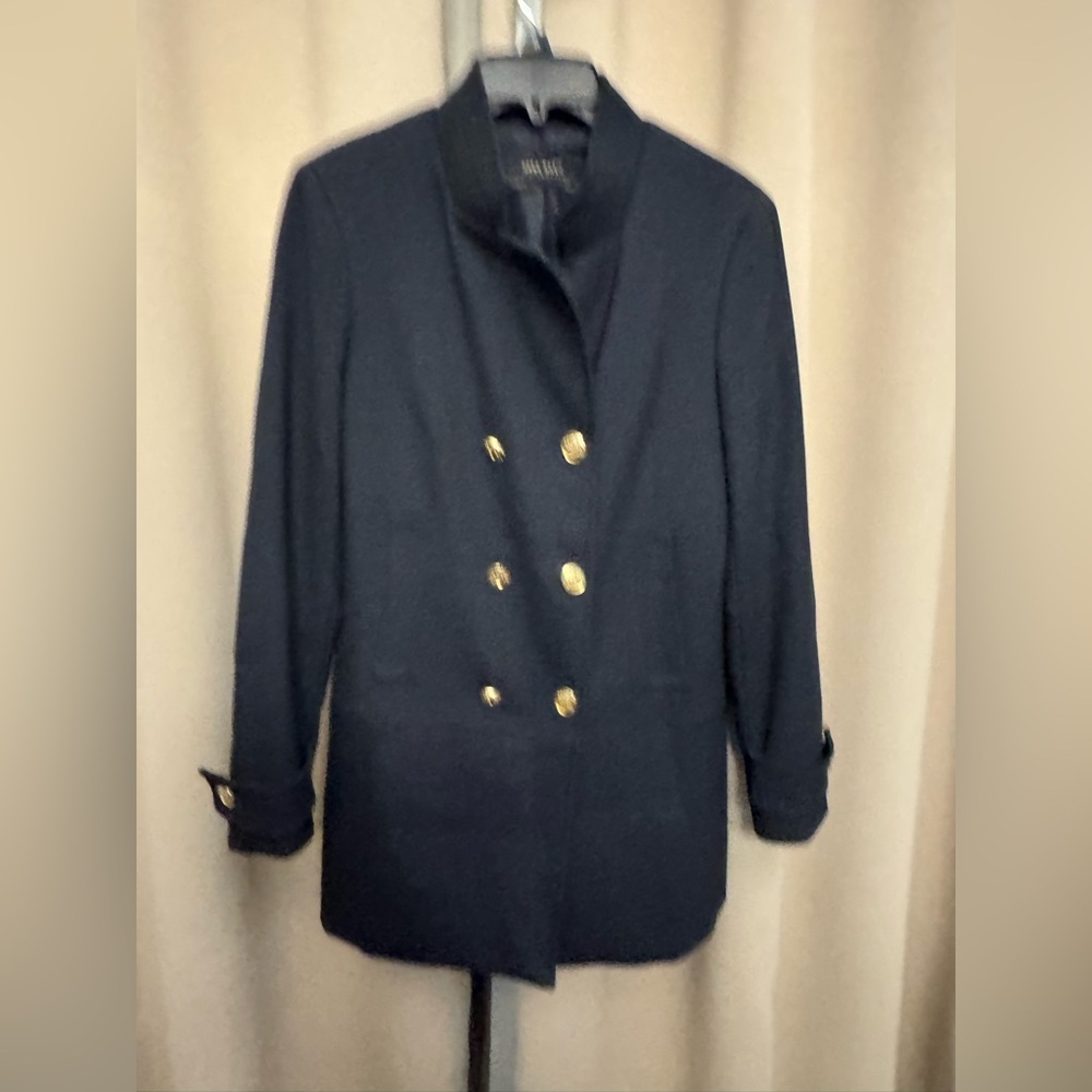 Zara navy blue pea coat NWOT